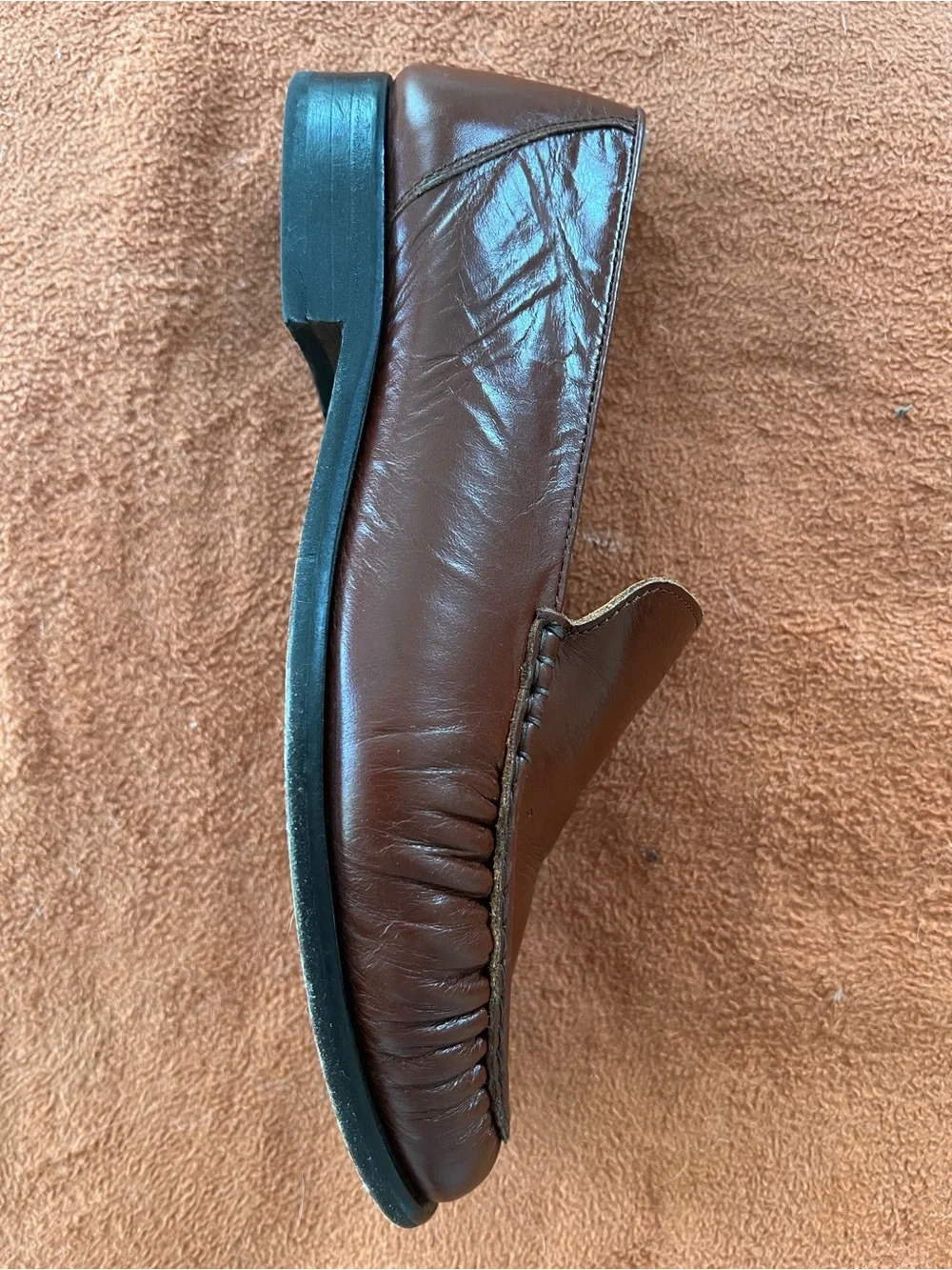 Banana Republic Men's Brown Leather Moc-Toe Slip-On Loafers